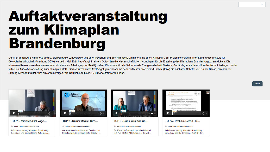Vorschaubild Videos der Auftaktveranstalung zum Brandenburger Klimaplan.