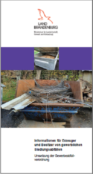Bild vergrößern (Bild: Titelseite zum Faltblatt Informationen für Erzeuger und Besitzer von gewerblichen Siedlungsabfällen)